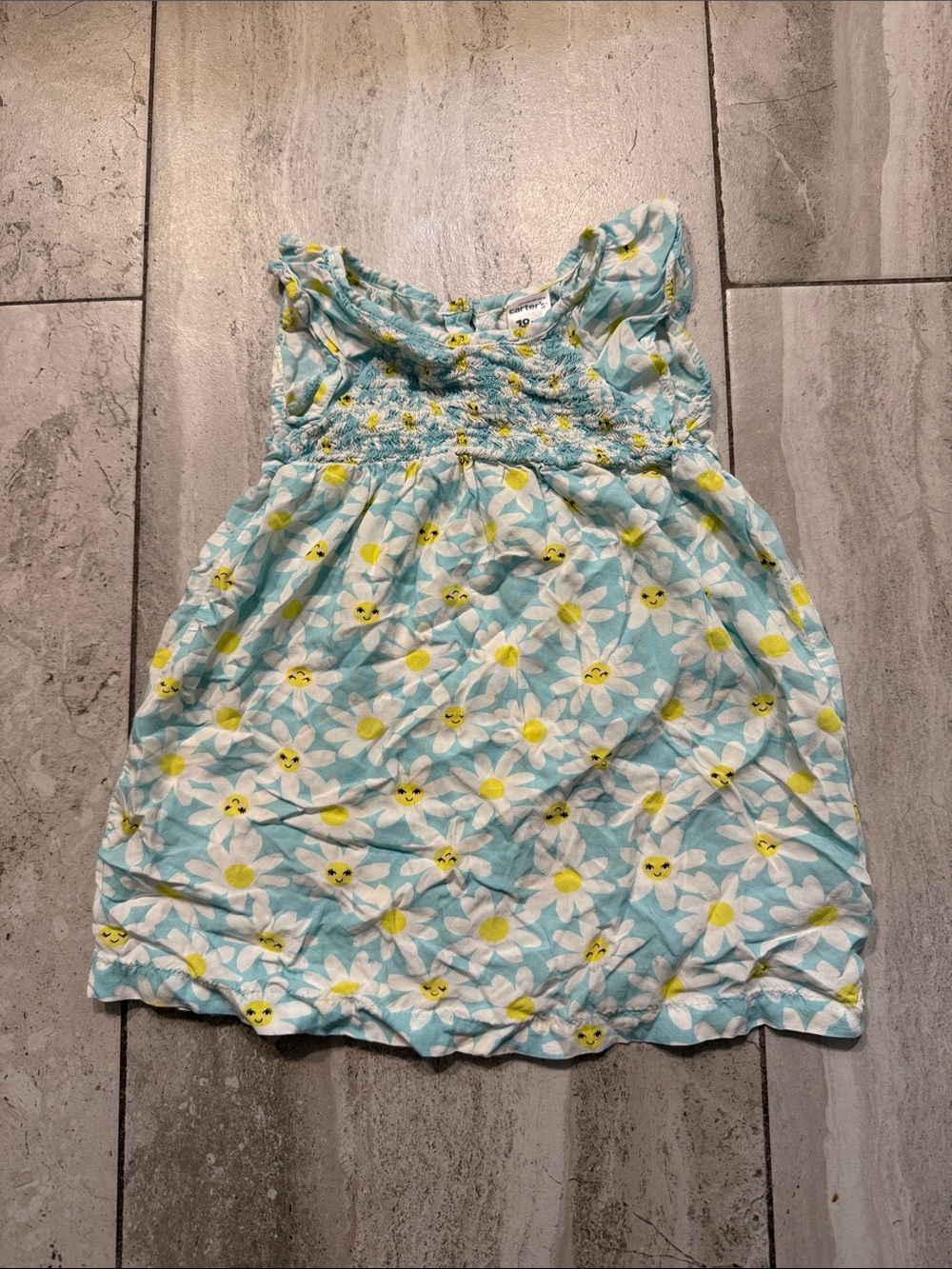 Carter's Light Blue Daisy Smocked Sundress